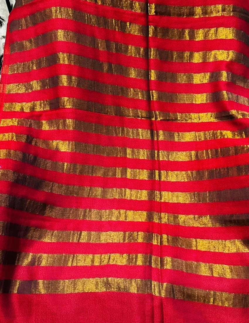 Estola de Lana Zari Roja y Dorada - Rojo (5)